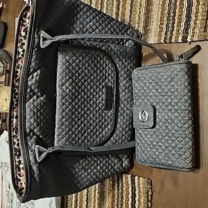 Vera Bradley denim tote bag and matching wallet